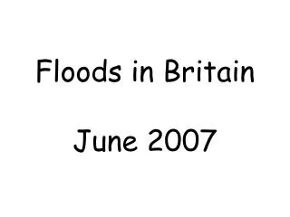 Floods in Britain June 2007