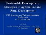 Sustainable Development Strategies in Agriculture and Rural Development