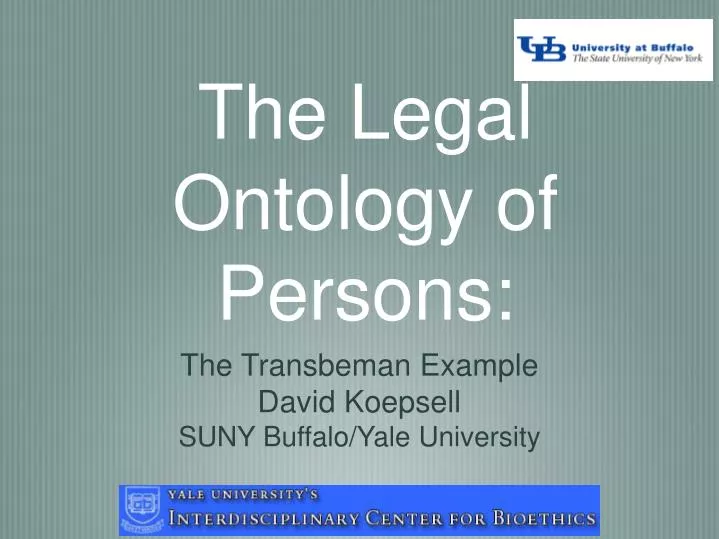 the legal ontology of persons