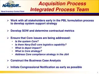 Acquisition Process Integrated Process Team