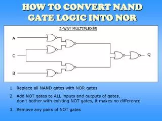 HOW TO CONVERT NAND GATE LOGIC INTO NOR