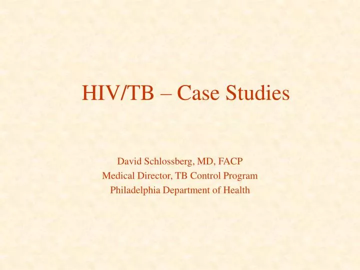 hiv tb case studies