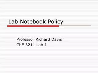 Lab Notebook Policy