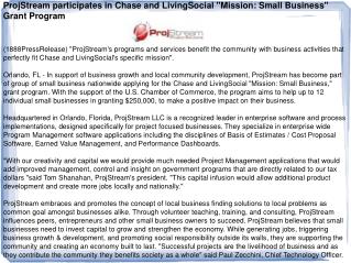 ProjStream participates in Chase and LivingSocial "Mission: