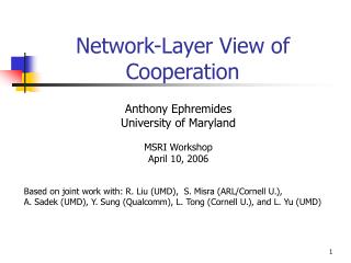 Network-Layer View of Cooperation