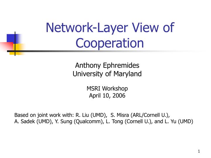 network layer view of cooperation