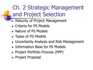 Ch. 2 Strategic Management and Project Selection
