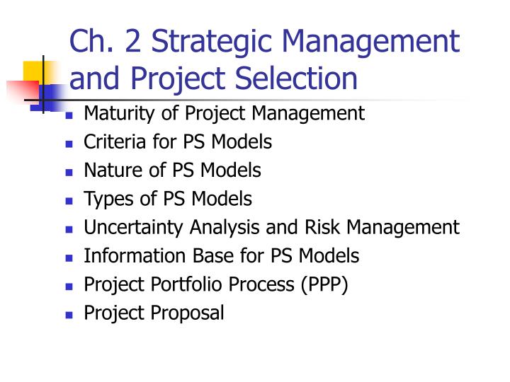 ch 2 strategic management and project selection