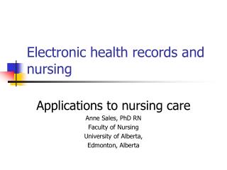 Electronic health records and nursing