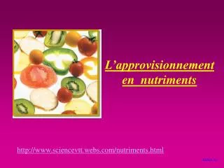 L’approvisionnement en nutriments