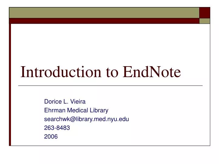 introduction to endnote