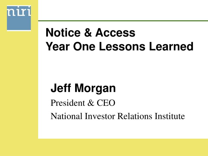 jeff morgan president ceo national investor relations institute