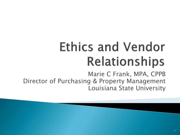 ethics and vendor relationships