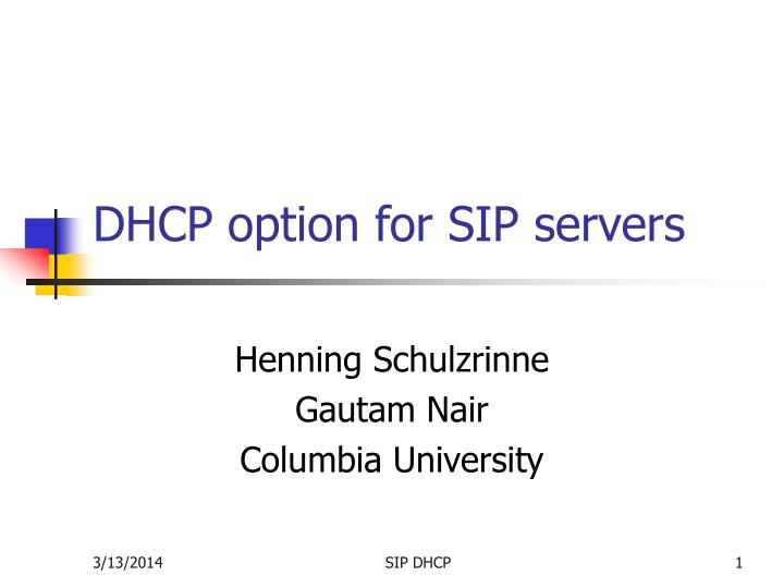 dhcp option for sip servers