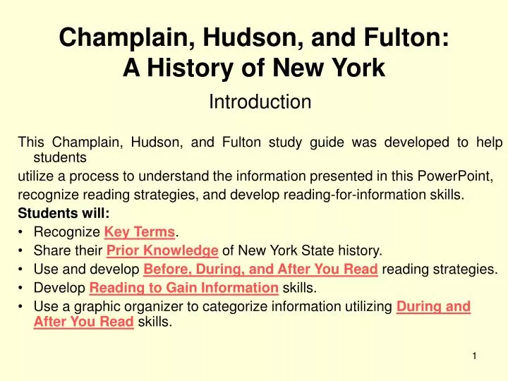 champlain hudson and fulton a history of new york
