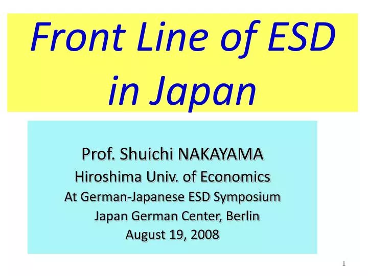 front line of esd in japan