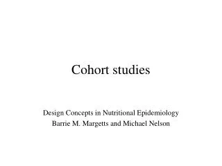 Cohort studies
