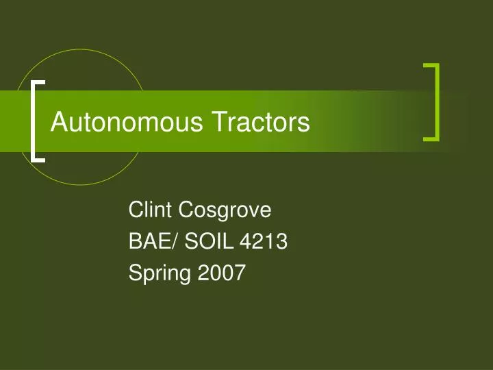 autonomous tractors
