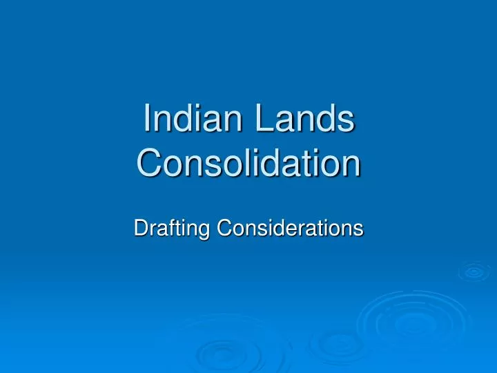 indian lands consolidation