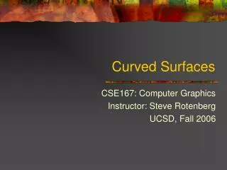 Curved Surfaces