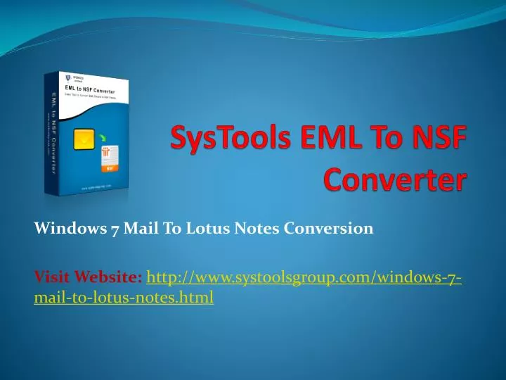 systools eml to nsf converter