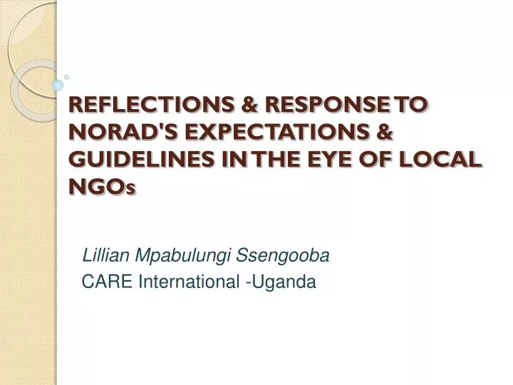 reflections response to norad s expectations guidelines in the eye of local ngos