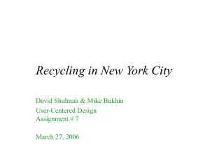 Recycling in New York City