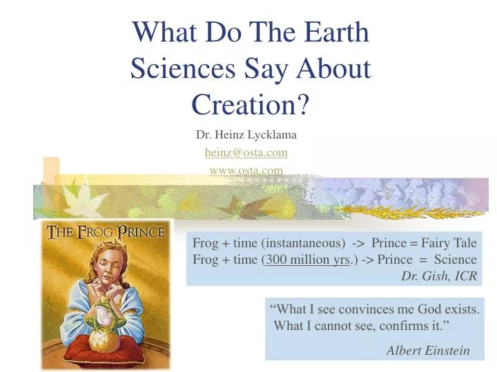 what do the earth sciences say about creation