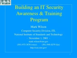 Building an IT Security Awareness &amp; Training Program
