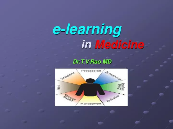 e learning in medicine dr t v rao md