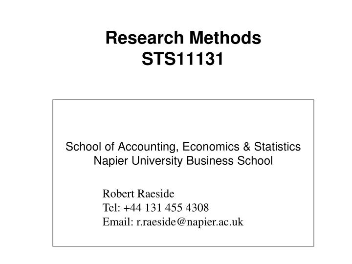 research methods sts11131