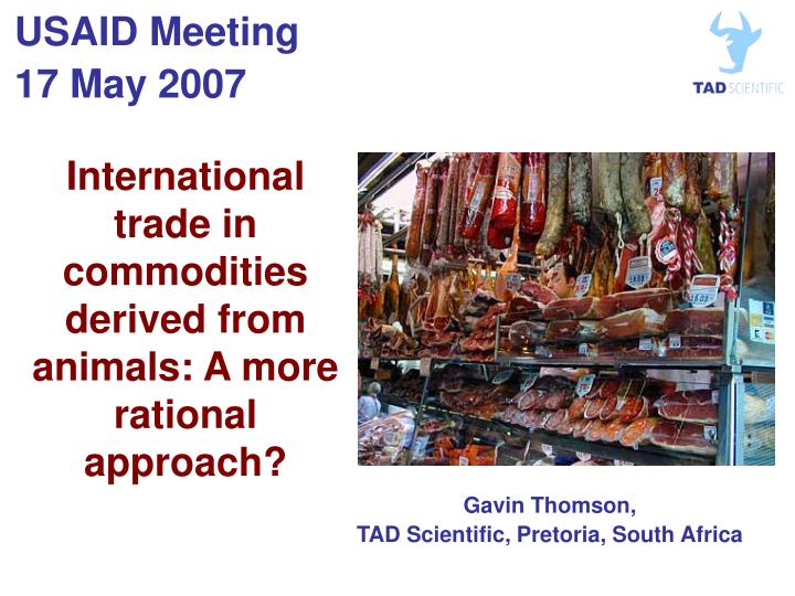 international trade in commodities derived from animals a more rational approach