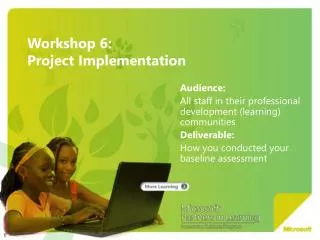 Workshop 6: Project Implementation