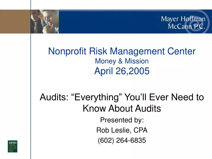 nonprofit risk management center money mission april 26 2005