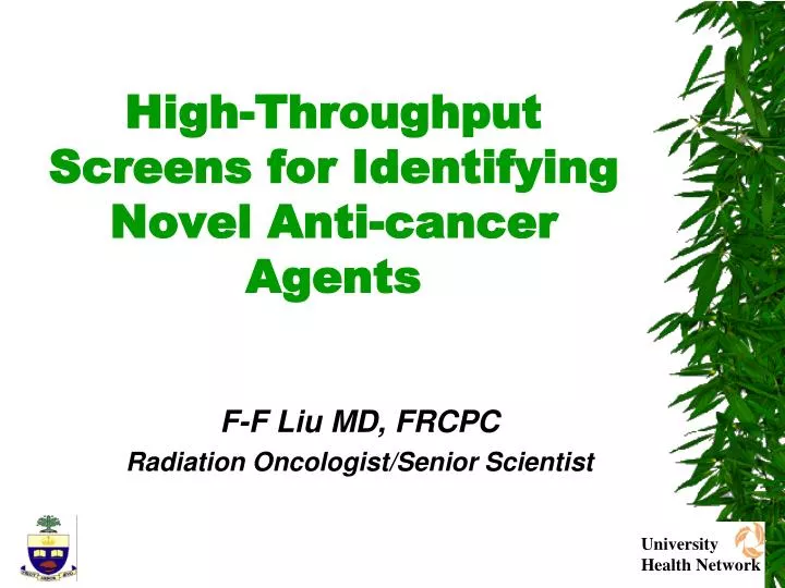 high throughput screens for identifying novel anti cancer agents