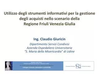 Utilizzo degli strumenti informativi per la gestione degli acquisti nello scenario della Regione Friuli Venezia Giulia