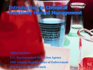 Introduction to Chemical Reactivity Hazard Management