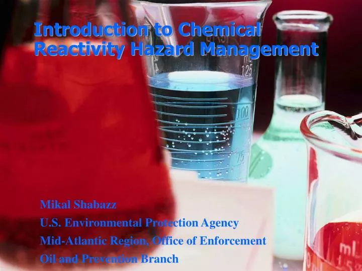introduction to chemical reactivity hazard management