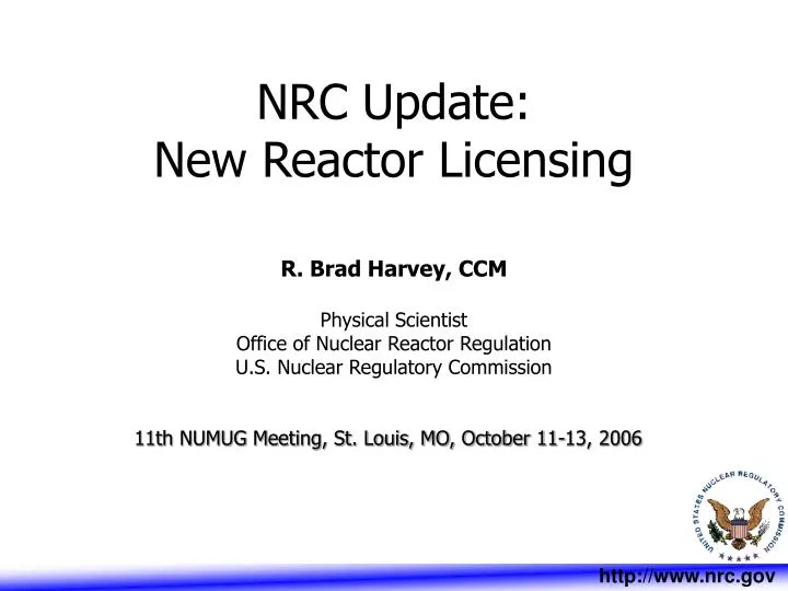 nrc update new reactor licensing