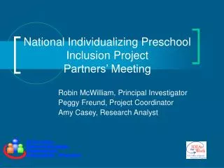 National Individualizing Preschool Inclusion Project Partners’ Meeting