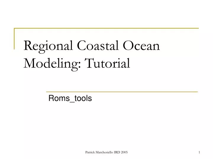 regional coastal ocean modeling tutorial