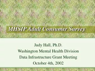 MHSIP Adult Consumer Survey