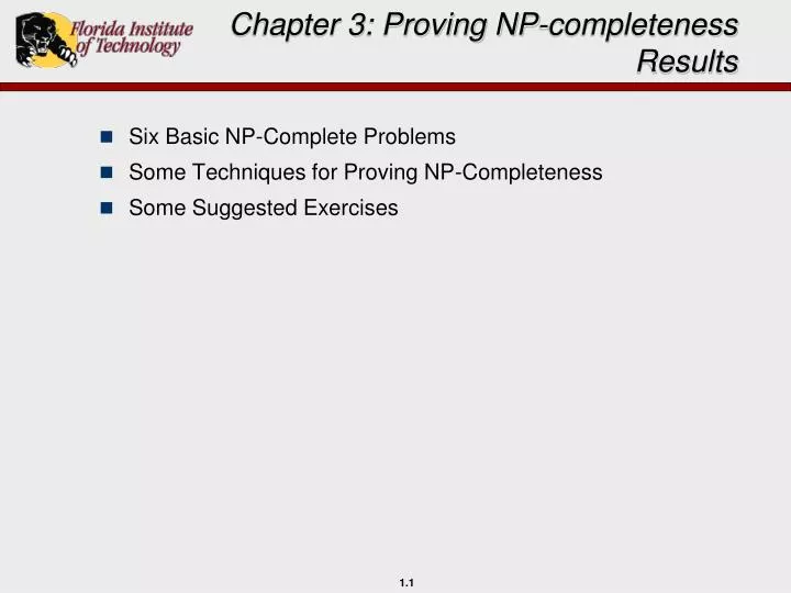 chapter 3 proving np completeness results