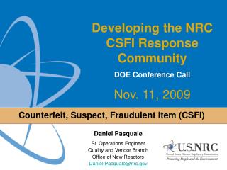Counterfeit, Suspect, Fraudulent Item (CSFI)