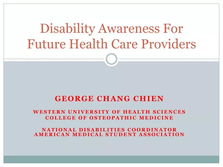 disability awareness for future health care providers