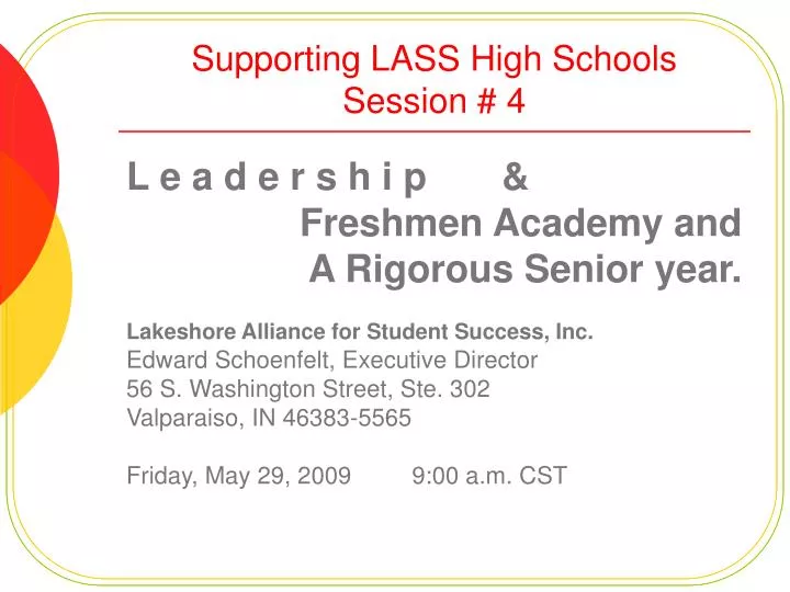supporting lass high schools session 4