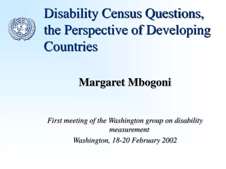 disability census questions the perspective of developing countries