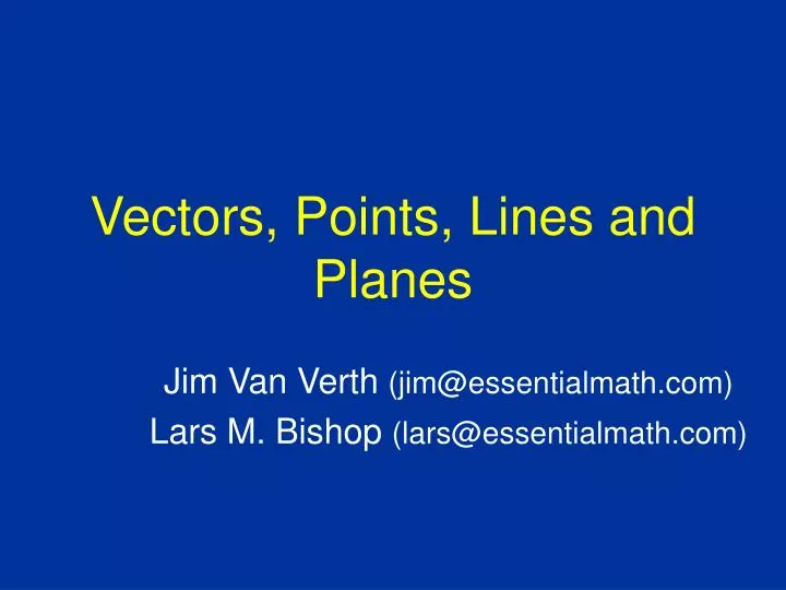 vectors points lines and planes