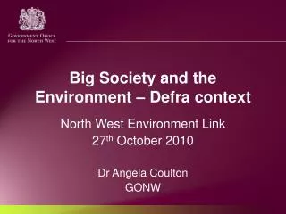 Big Society and the Environment – Defra context