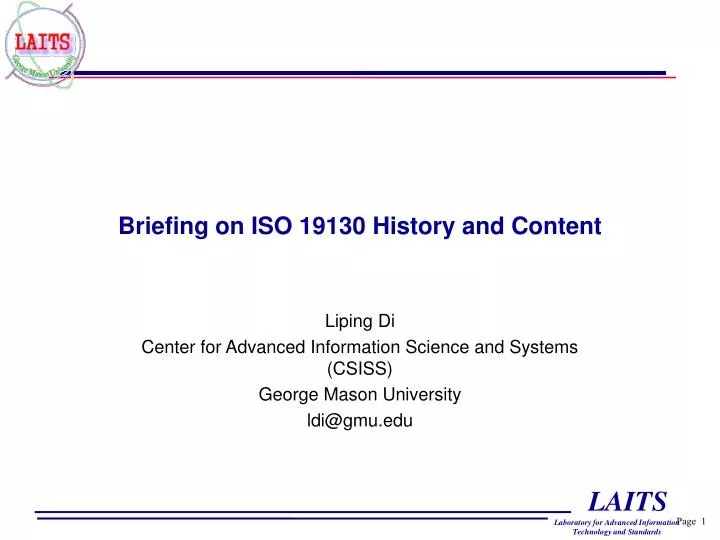 briefing on iso 19130 history and content